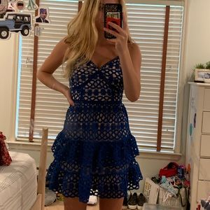 blue lace dress